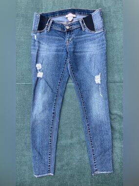 Isabel Maternity by Ingrid & Isabel Medium Blue Distressed Skinny Jeans